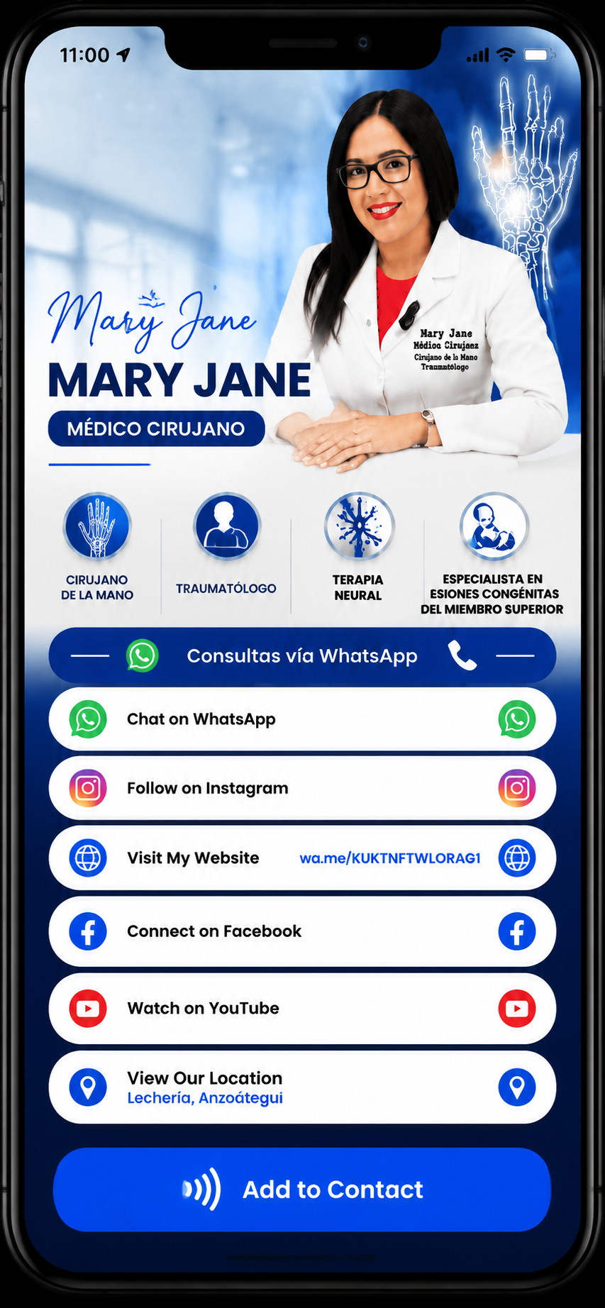 Tarjeta digital de Mary Jane