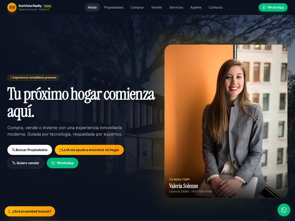Demo de sitio web para Realtor